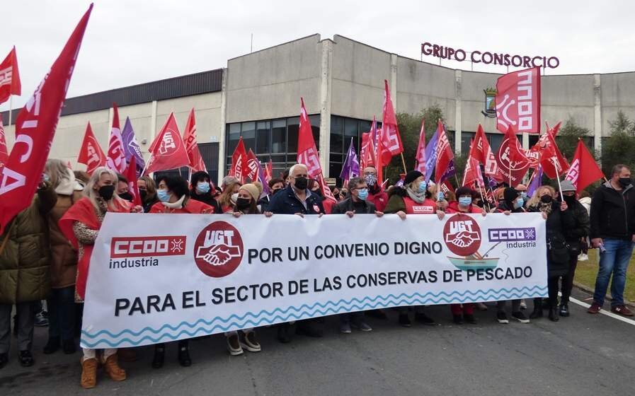 Protesta de las trabajadoras conserveras de pescado. Nyka Goicoechea