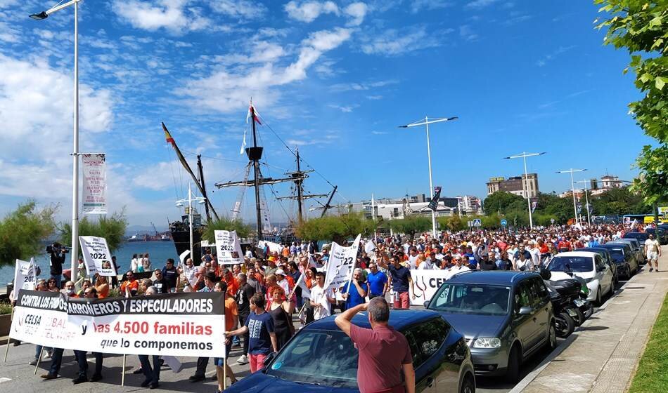 Los trabajadores de GSW en la concentración.