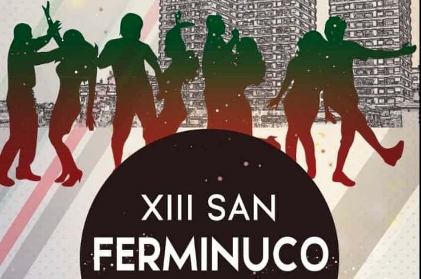 Cartel de San Ferminuco en Torrelavega.