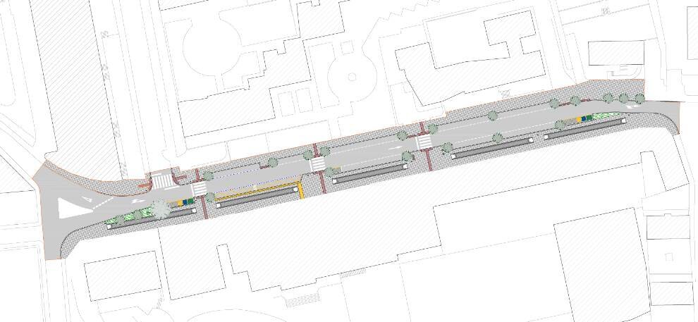 Plano planta general del proyecto de movilidad en Santander.