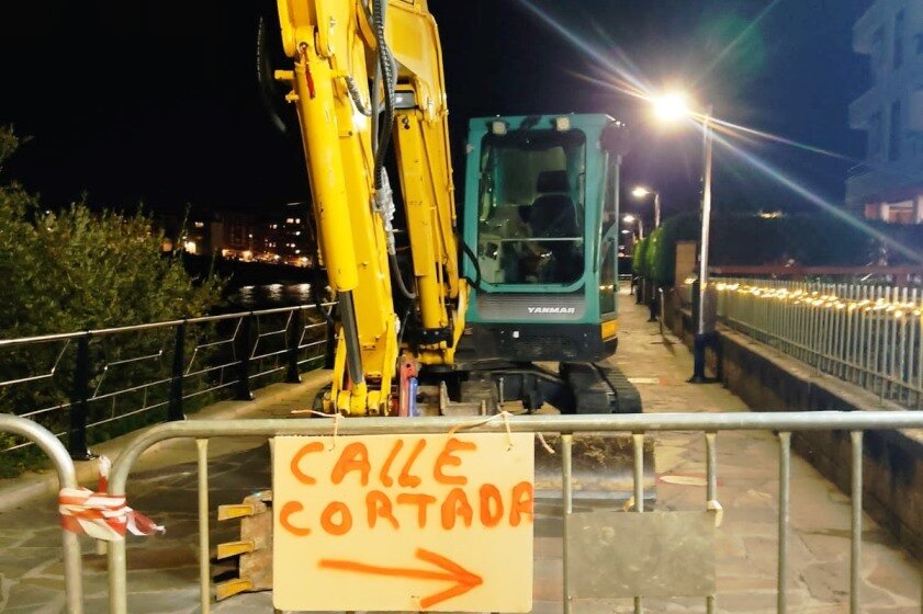 Obras en el Paseo de Ostende en Castro Urdiales.