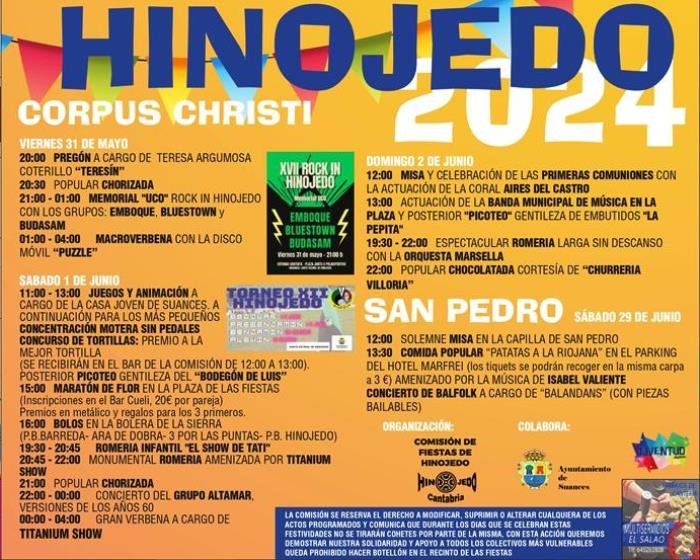 Cartel de las fiestas en Hinojedo.