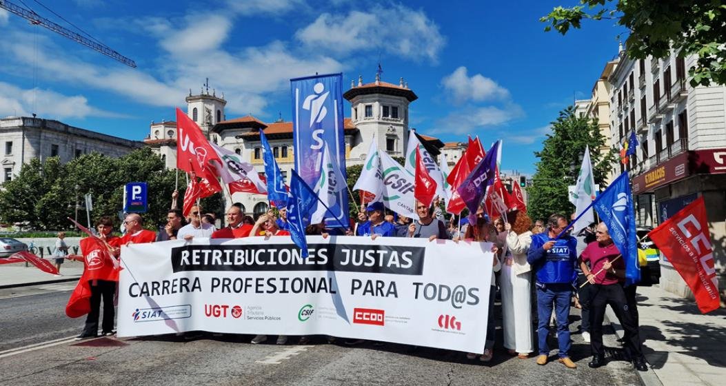 Movilización de los trabajadores en Santander.