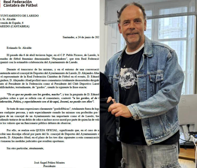 Carta de la Federación y concejal de Deportes.