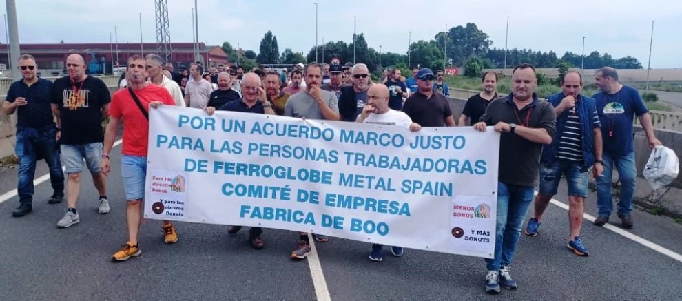 Manifestación de la plantilla de Ferroatlántica.