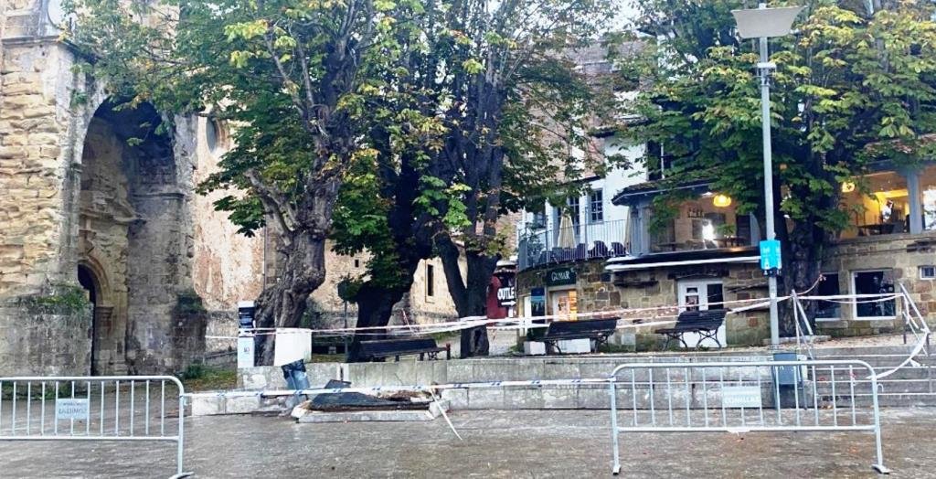 Vallado provisional realizado el pasado sábado en la zona de los castaños del Corro Campíos