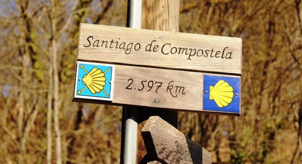 Señal del Camino de Santiago.