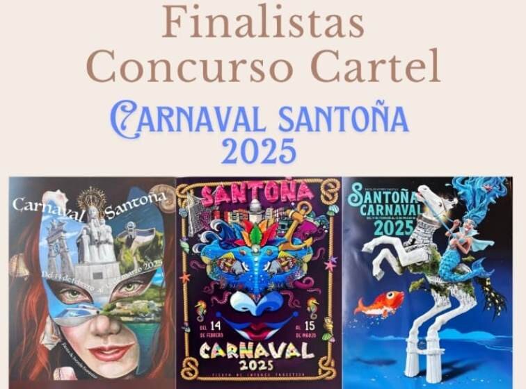 Los tres carteles finalistas para el Carnaval de Santoña.