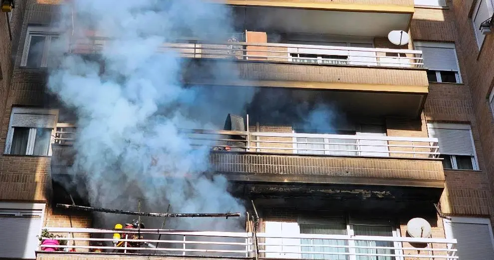 Incendio en el barrio Covadonga .